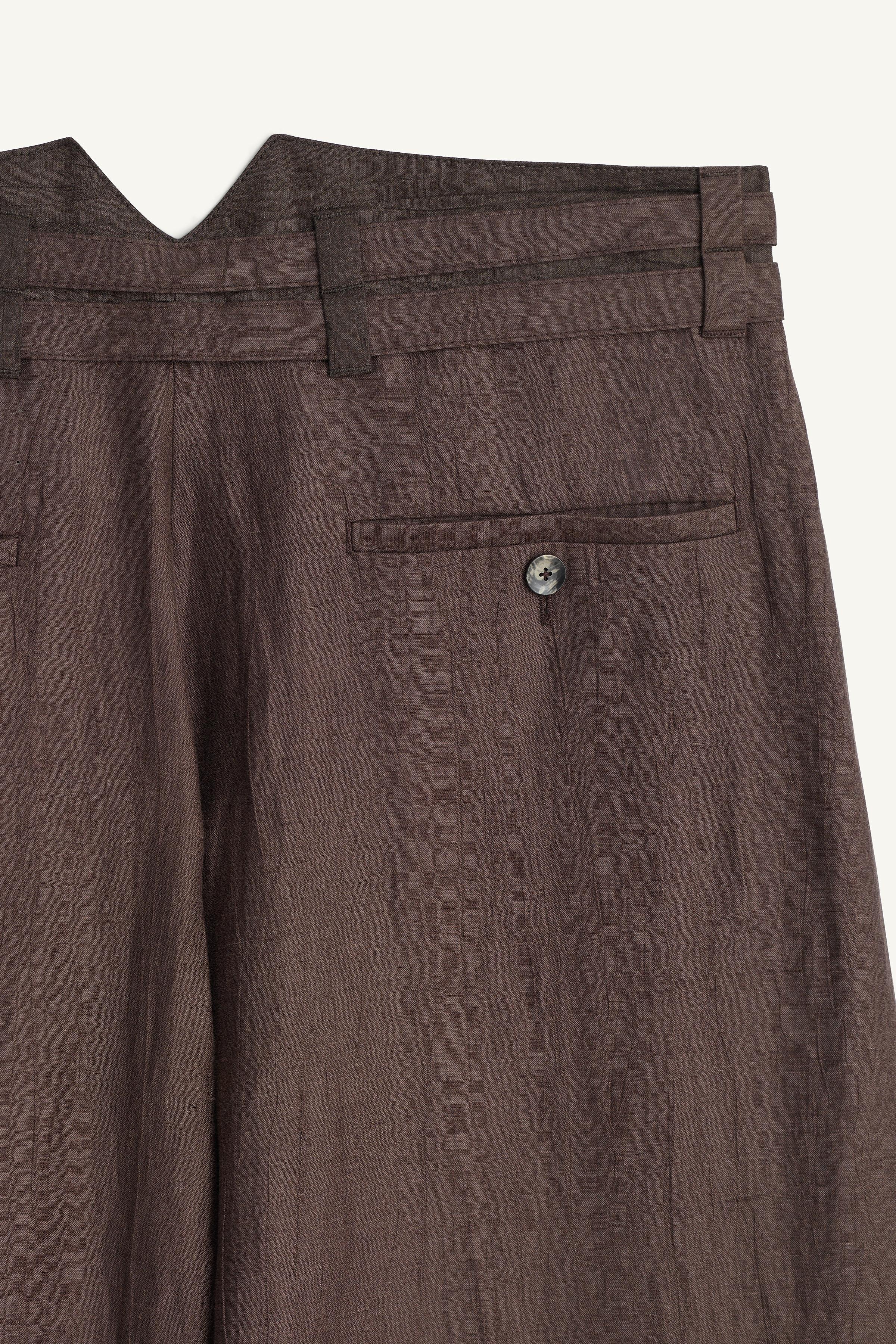 WIDE FIT BELTED PANTS